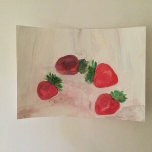 Strawberries Watercolor Painting